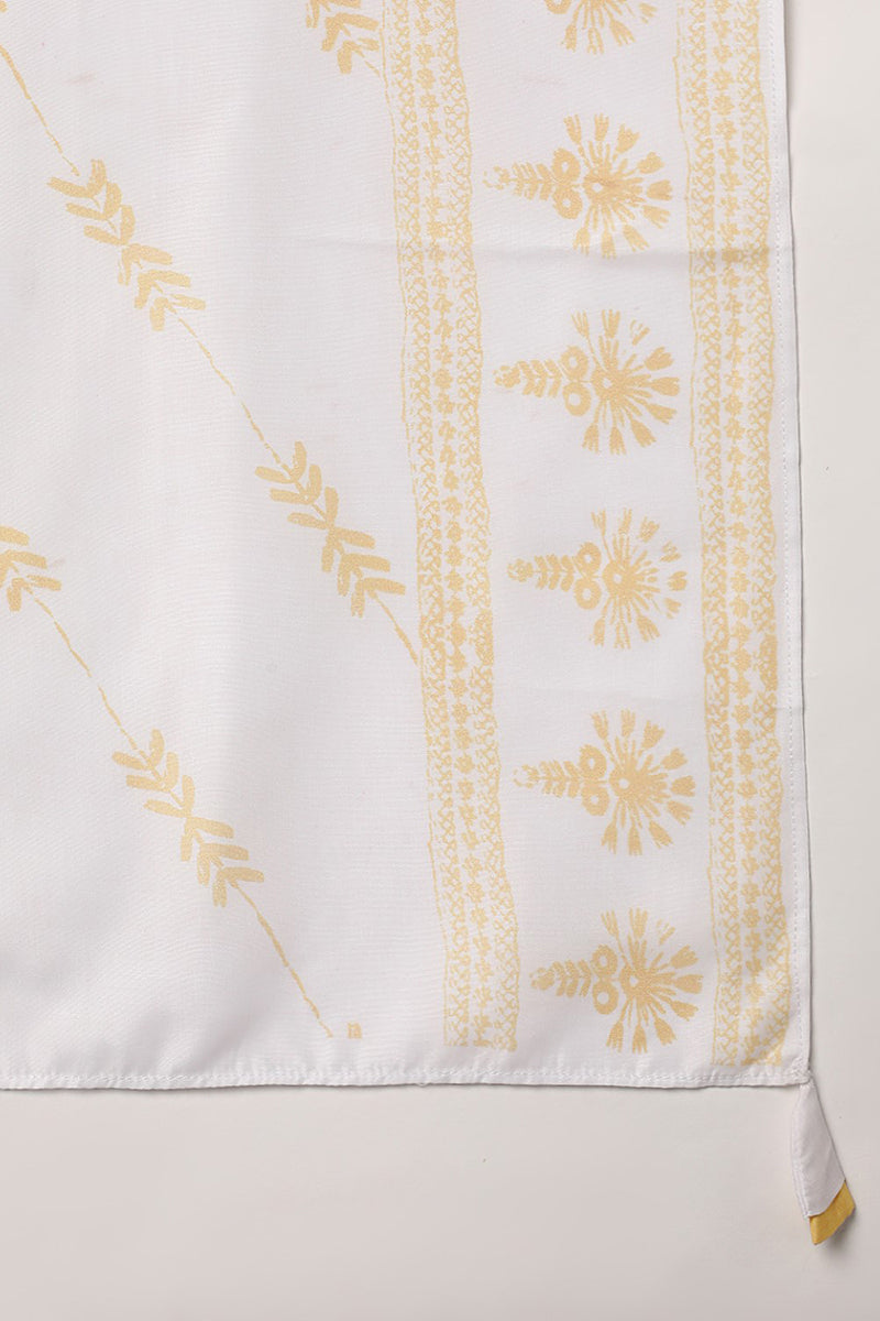 Yellow Poly Silk Ethnic Motifs Straight Suit Set PKSKD1360