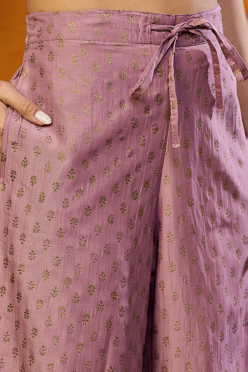 Pink Silk Blend Solid Yoke Design Zari Anarkali Style Suit Set PKSKD2039
