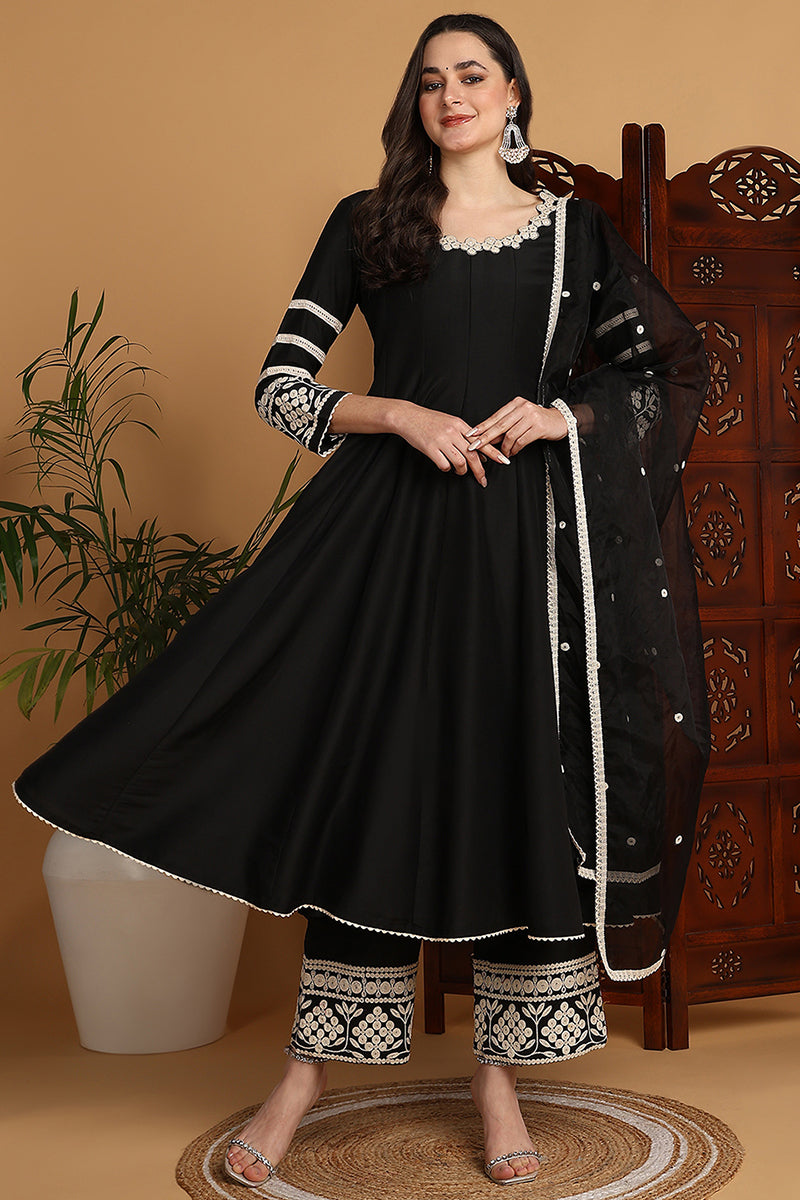 black colour anarkali dress KAIYARA SUIT SET, Free Shipping, Cash On Delivery, Easy Exchange, Premium Quality, 100% Quality products, [ cotton collection , Shanaya clothing, Shanaya wedding this ensemble exudes sophistication Charcoal Black Chikankari Anarkali Dress