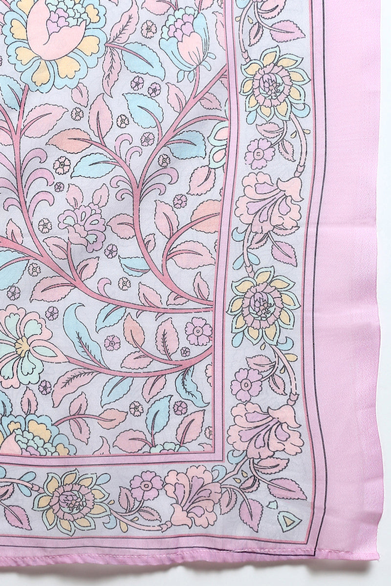 Pink Rayon Printed Suit Set VKSKD1913