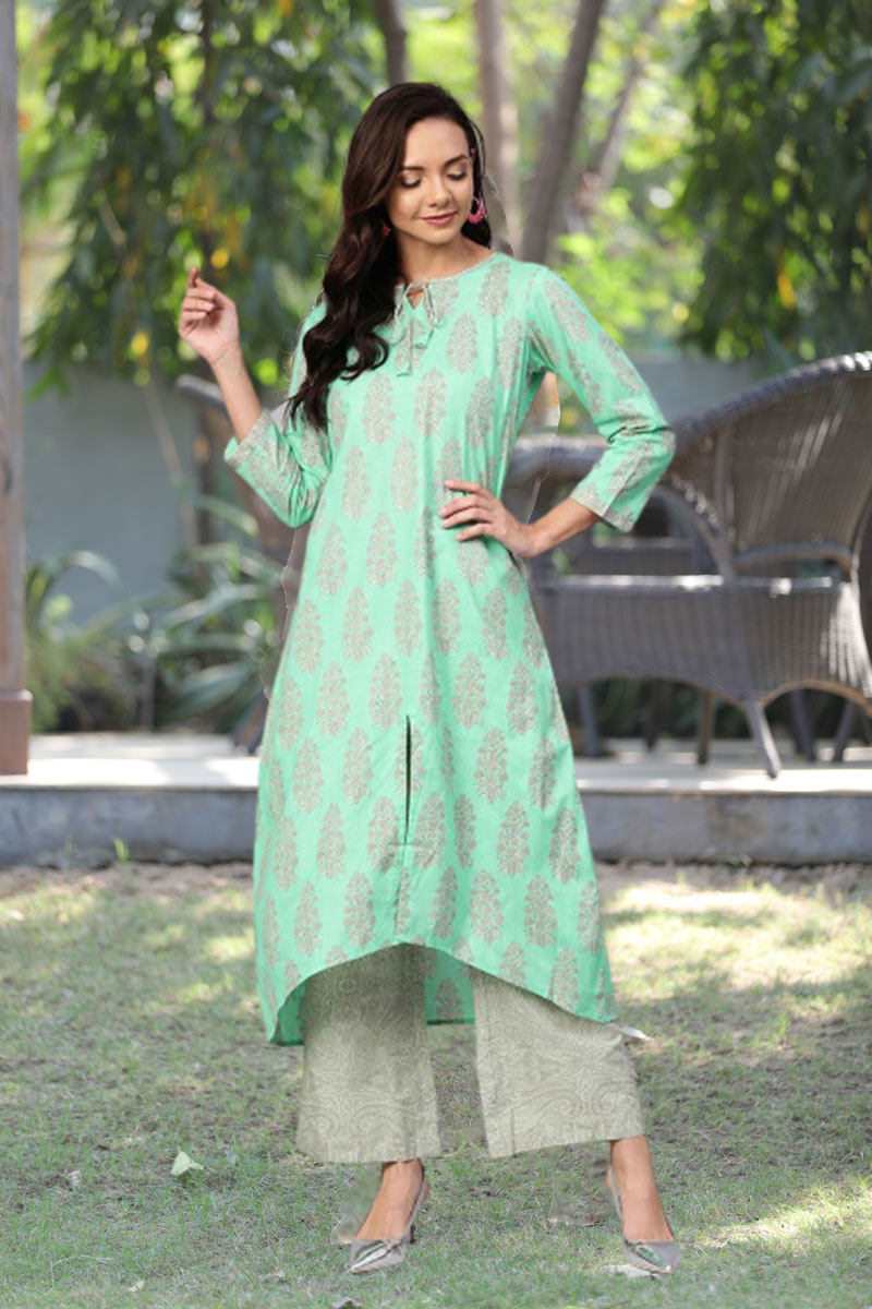 Sea green colour hot sale kurtis