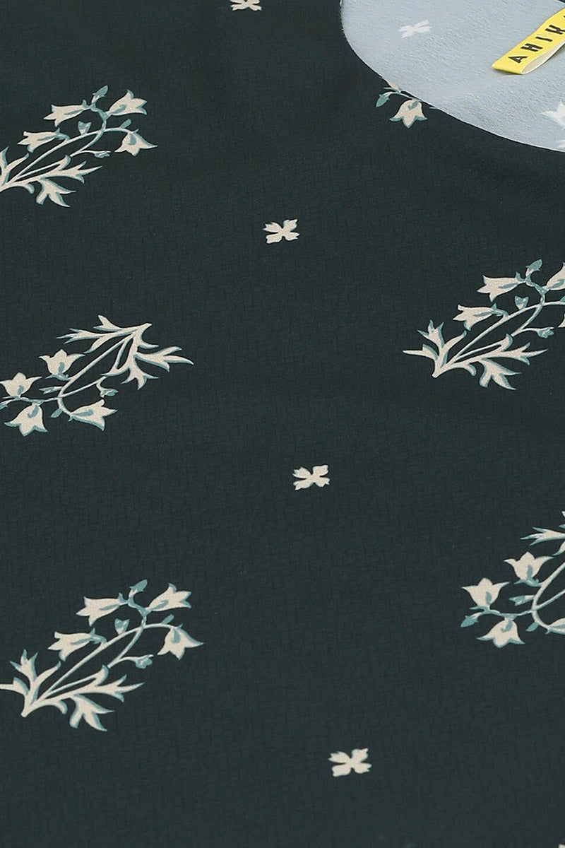 AHIKA Women Green Floral Printed Kurta with Churidar Dupatta