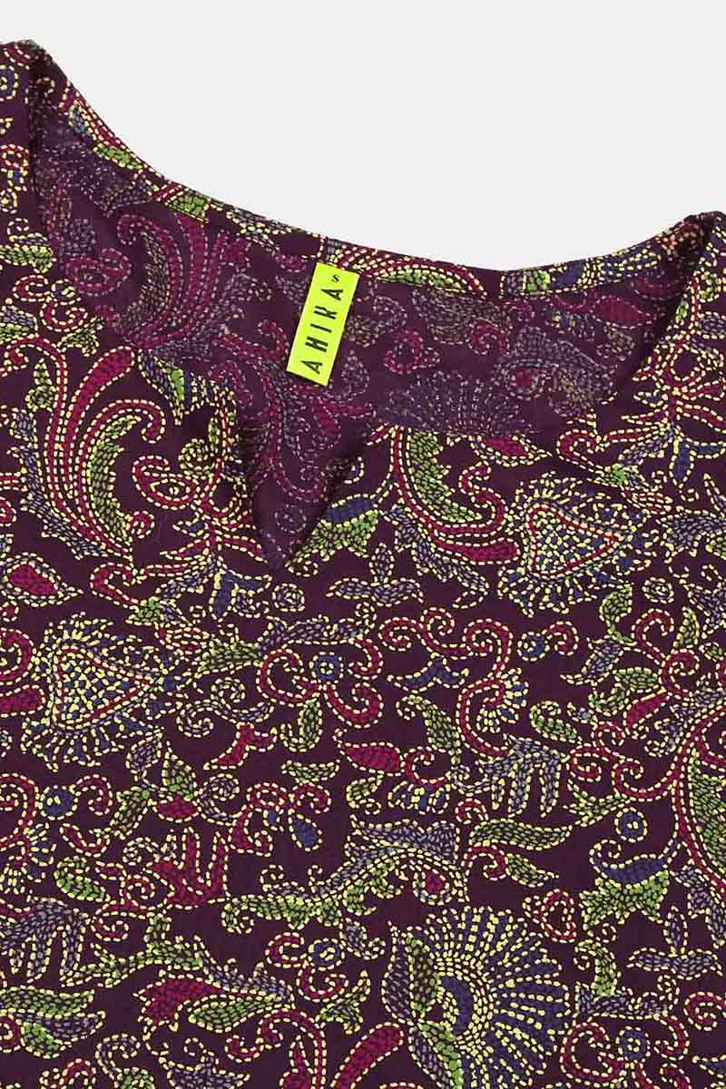 AHIKA Women Purple Ethnic Motifs Printed Kurtas