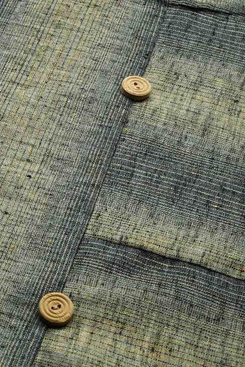 Grey And Beige Striped A Line Panelled Kurta with pockets VCK8125