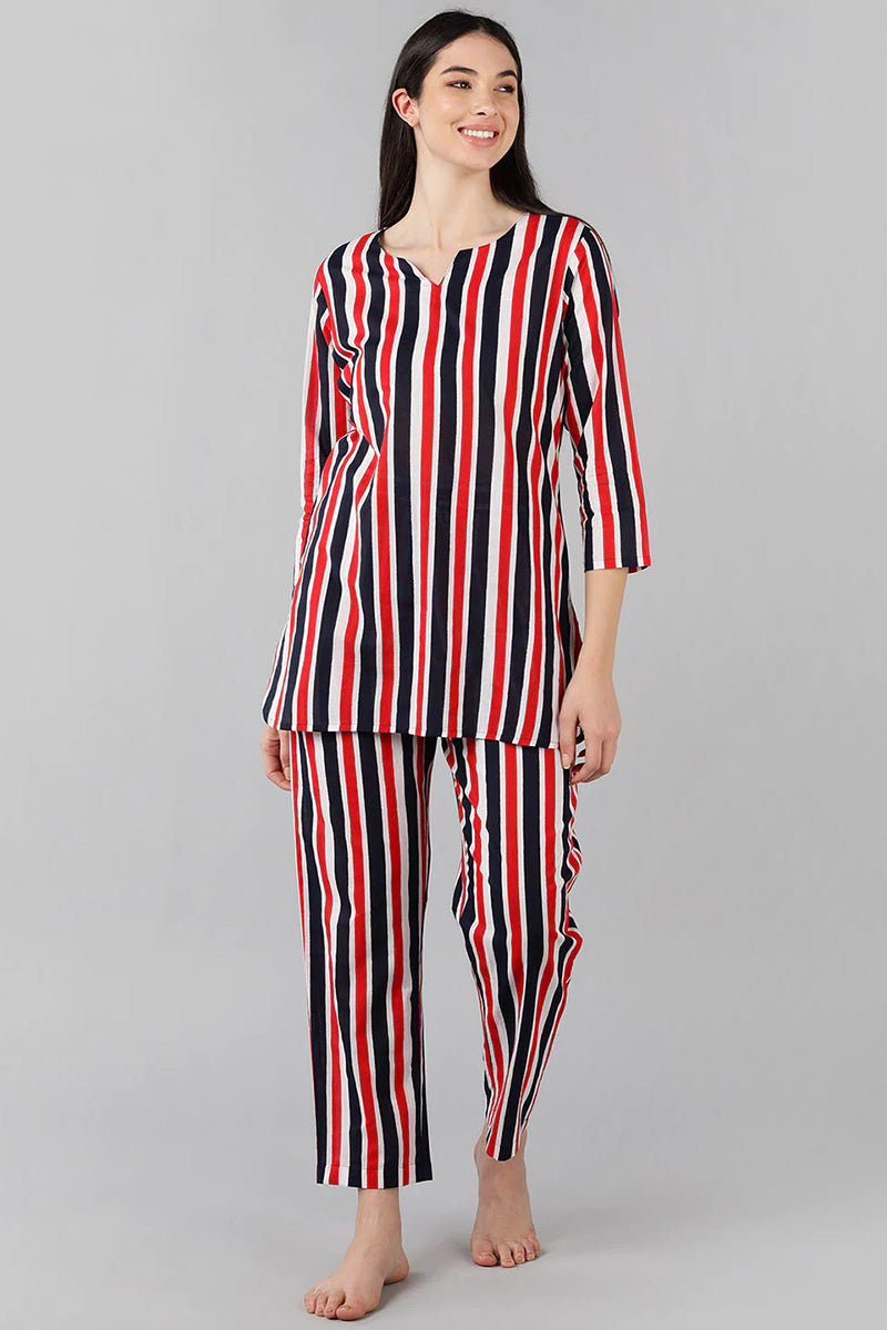 Ahika Women White Striped Printed Top