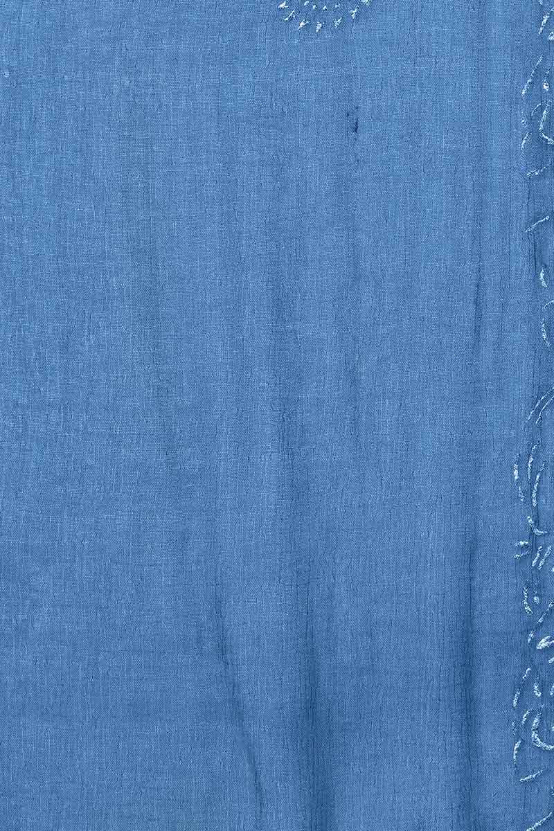 AHIKA Women Blue Floral Yoke Design Regular Thread Work Kurta with Palazzos With Dupatta