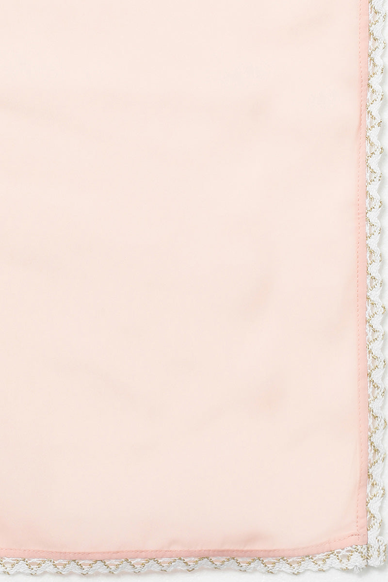 Peach Poly Georgette Straight Kurta Pant With Dupatta Set PKSKD1459