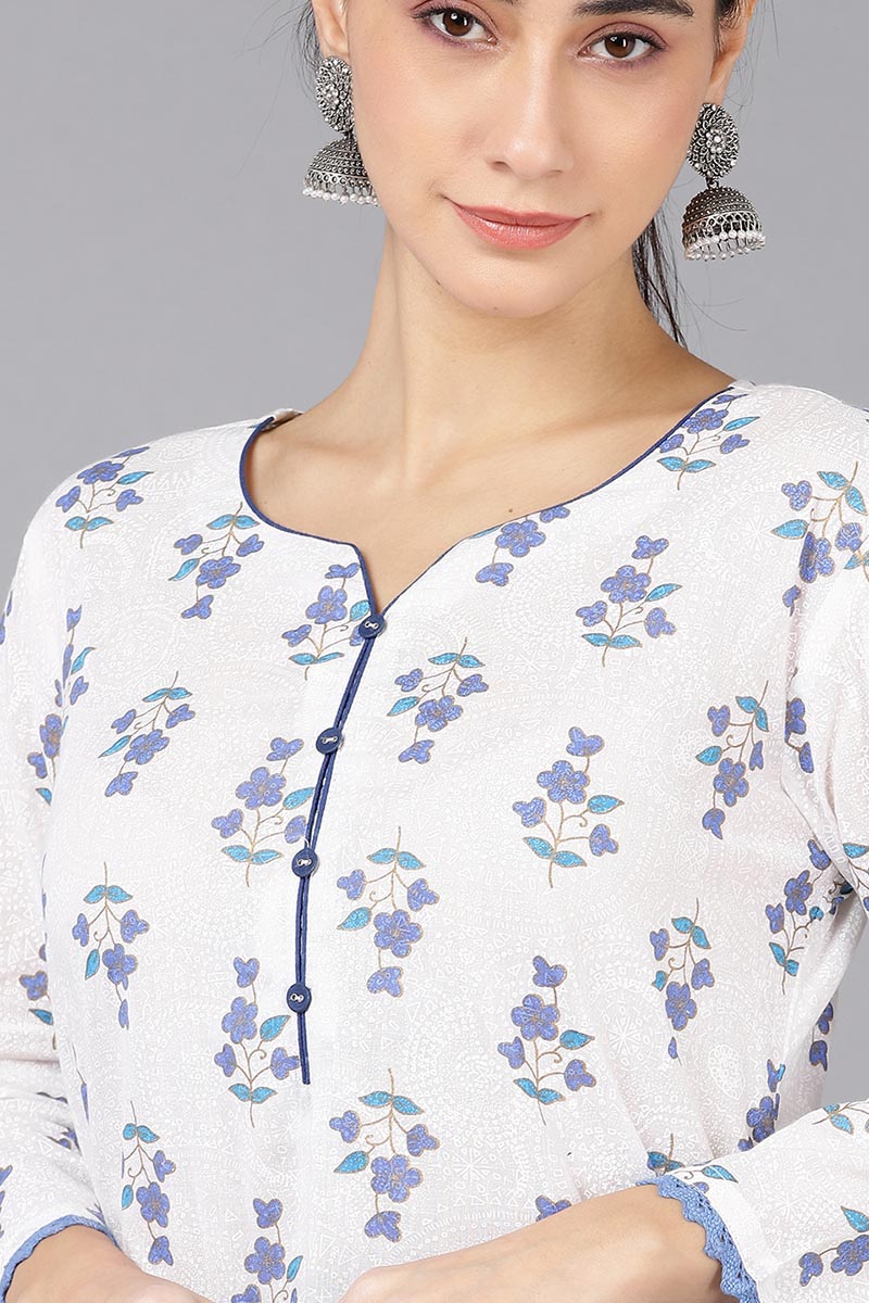 White Cotton Straight Kurta VCK8651