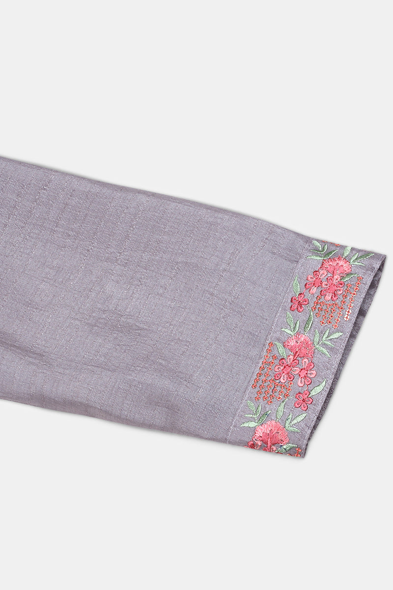 Grey Silk Blend Straight Kurta VCK9193
