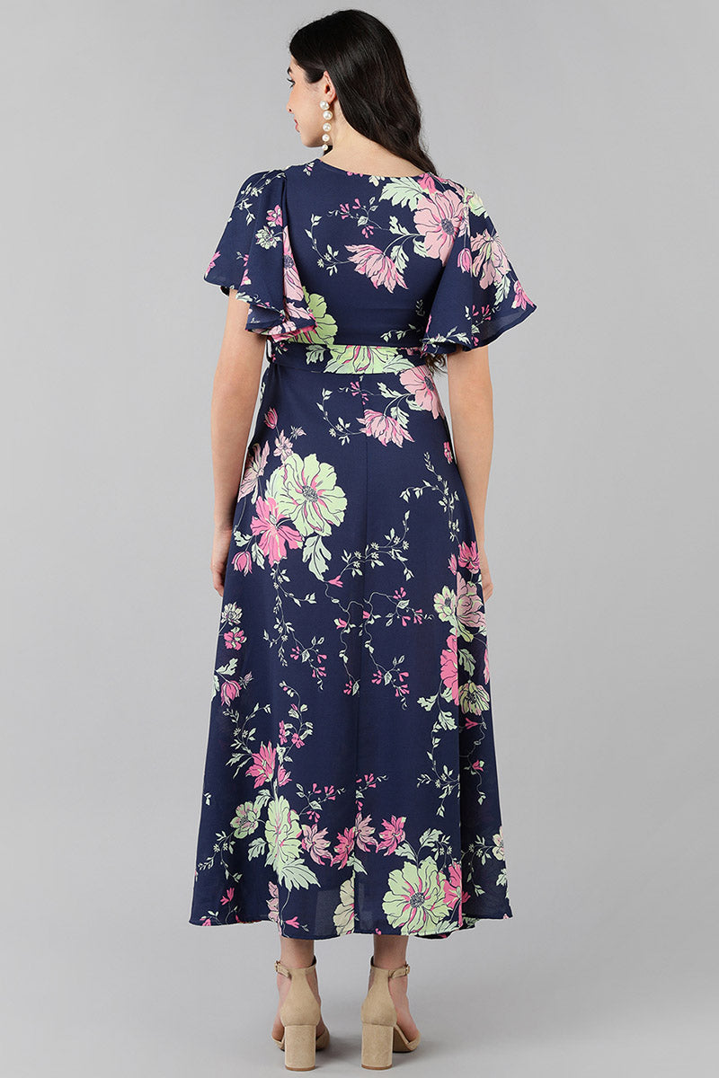 Ahika Women Purple Floral Printed Dress