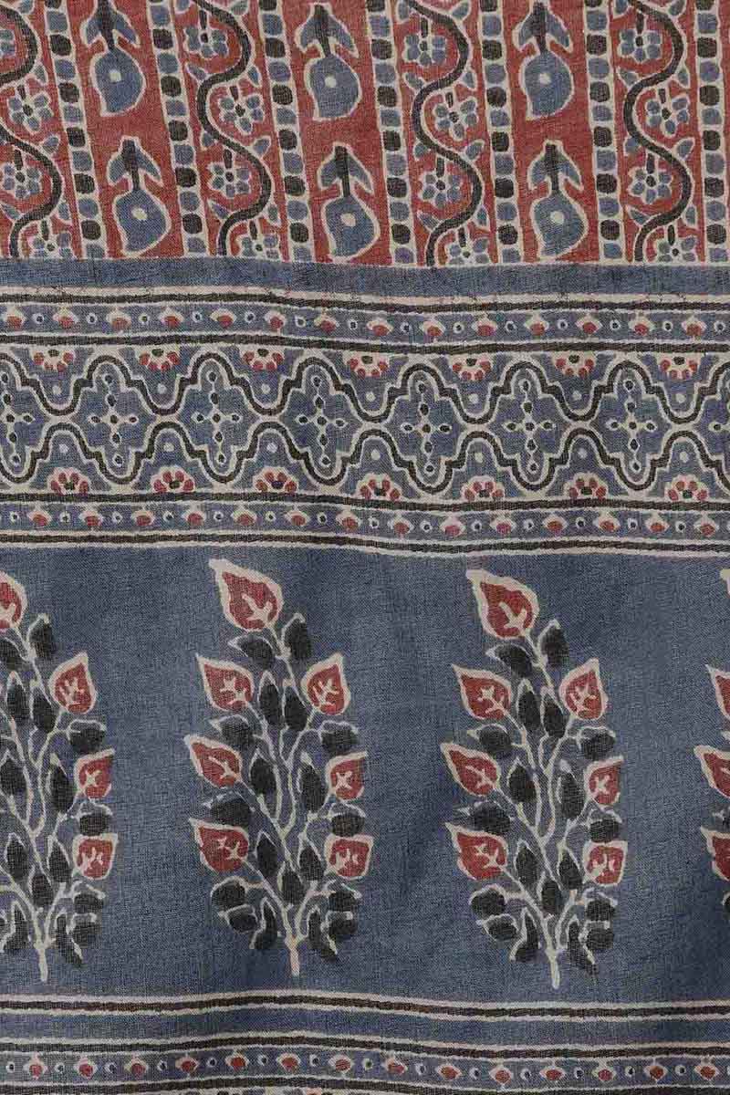 Blue Pure Cotton Flared Kurta Sharara With Dupatta VKSKD1371