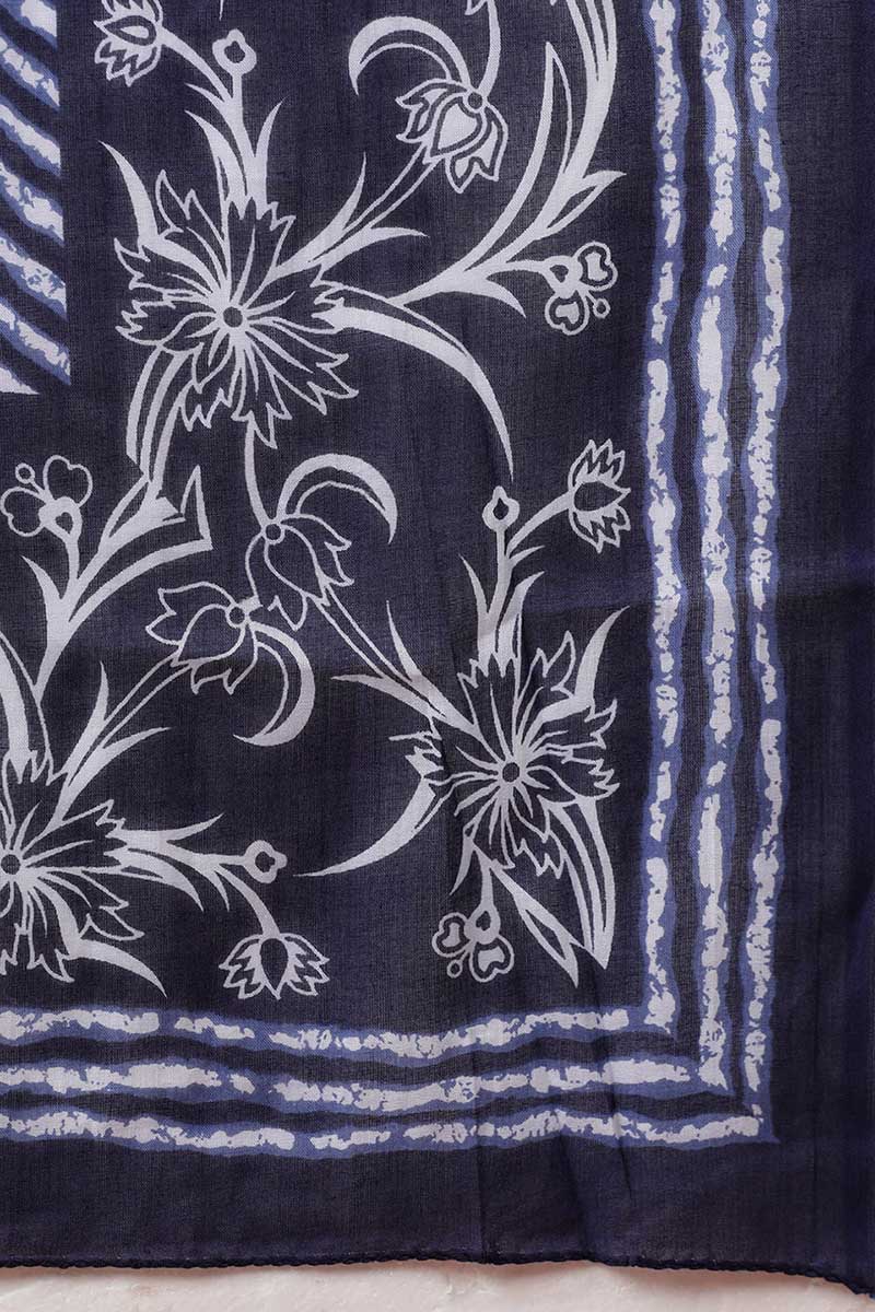 Ahika Women Navy Blue Rayon Blend Kurta Trousers With Dupatta VKSKD1478