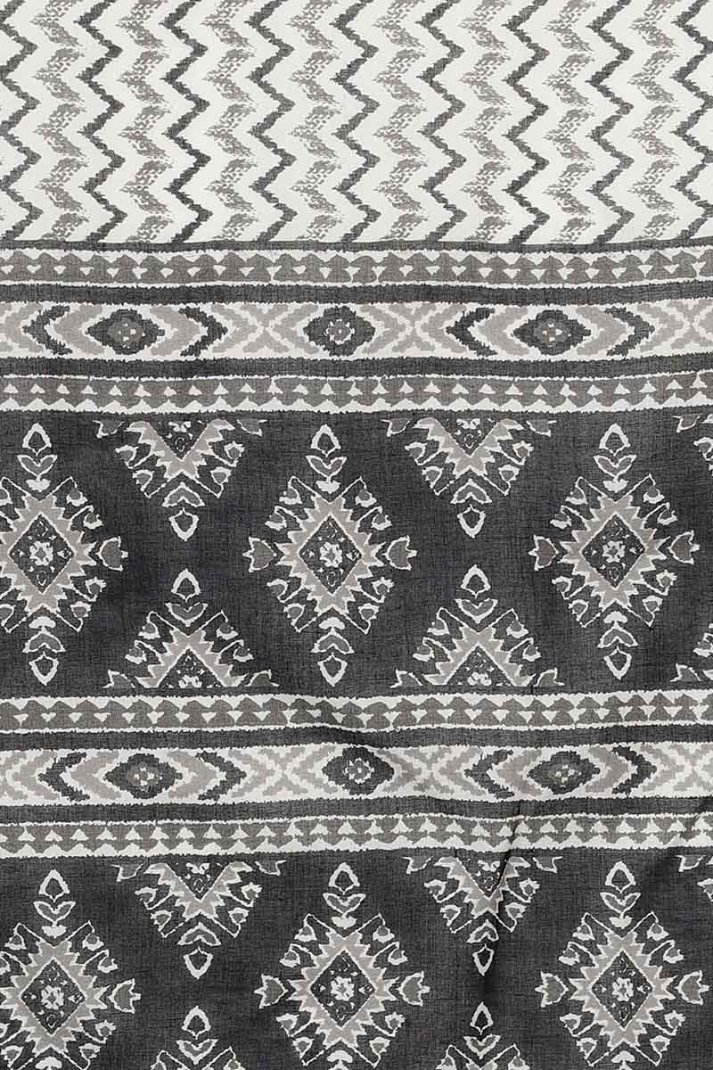 Black Rayon Blend Ethnic Motifs Straight Suit Set VKSKD1673