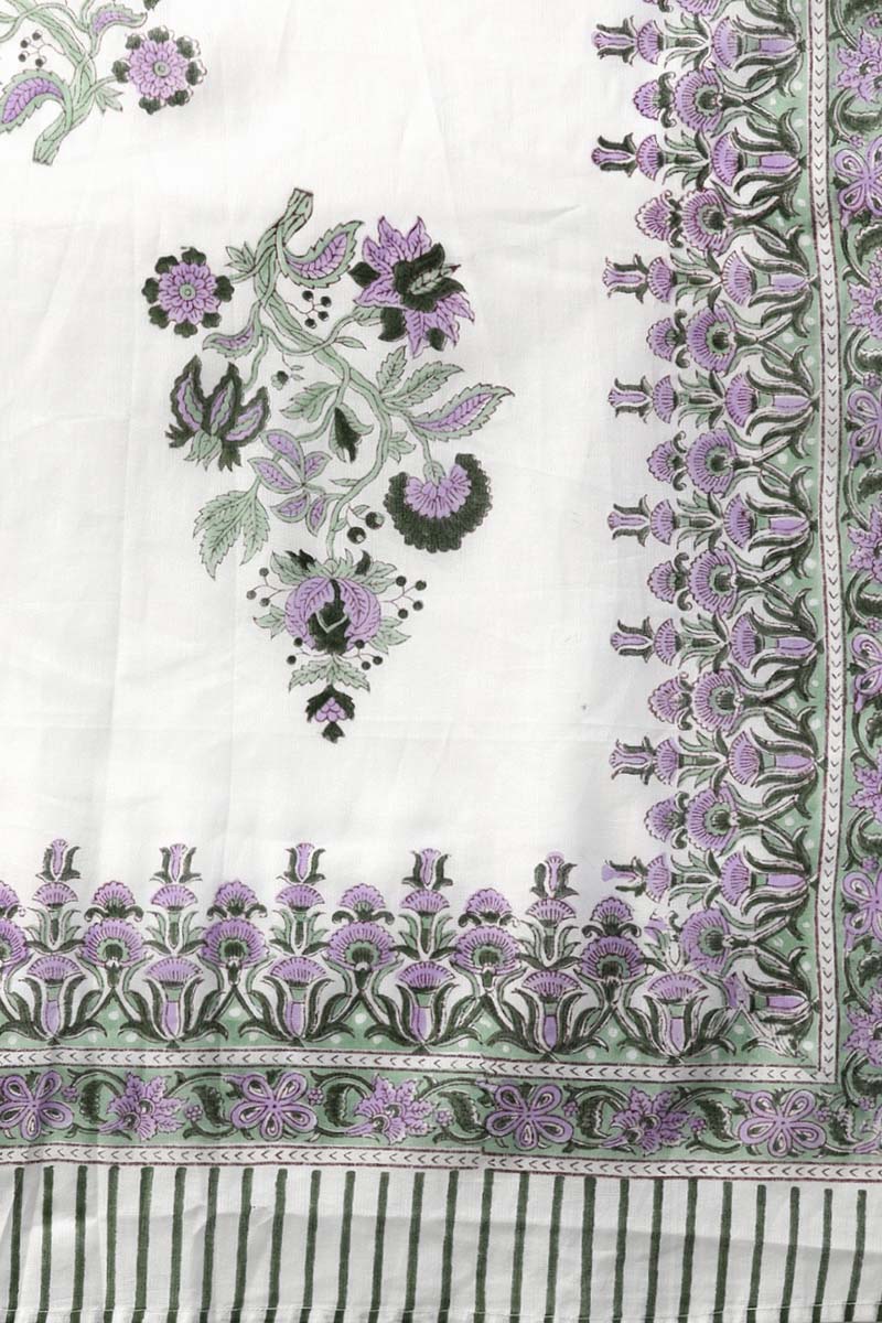 Women Cotton Green Ethnic Motifs Printed Straight Kurta Pant Dupatta Set VKSKD1125