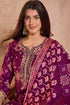 Purple Silk Blend Ethnic Motifs Printed Straight Kurta Trouser With Dupatta PKSKD3231