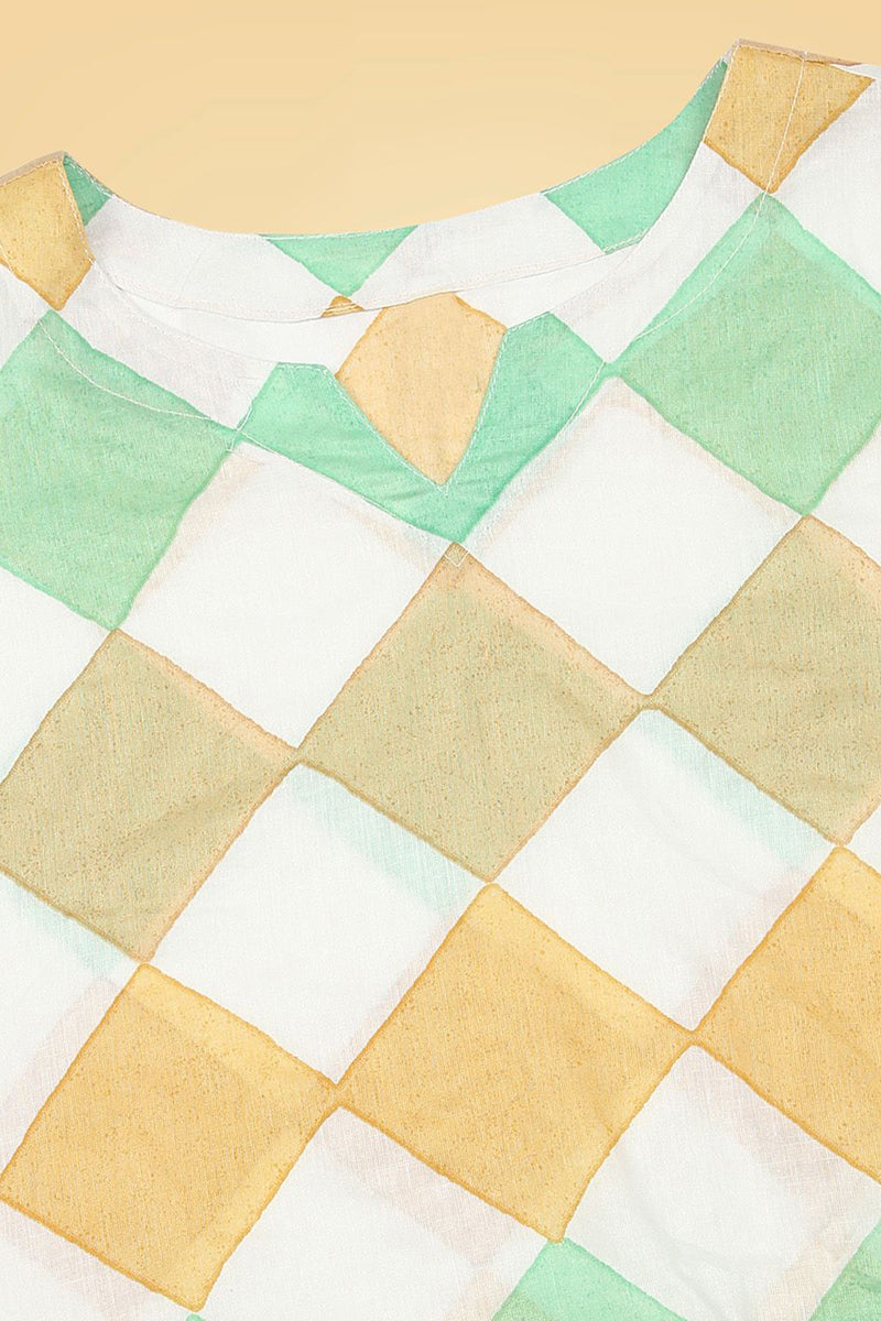 Multi Colour Pure Cotton Geometric Print Night Suit VNWK1026