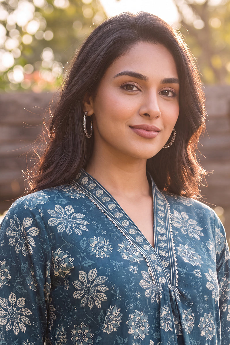 Ahika Women's Floral Printed Kurta with Trouser Set LPKSET1002