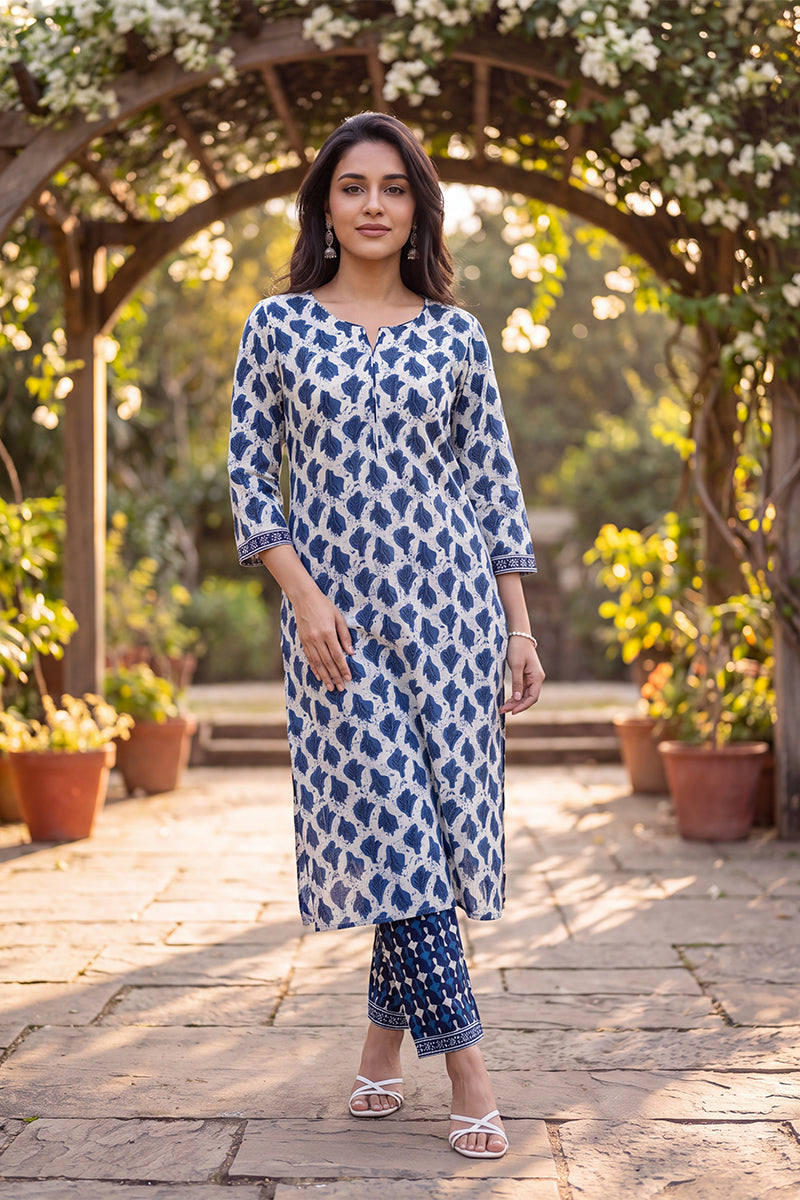 Ahika Women's Abstract Printed Kurta with Trouser Set LPKSET1003