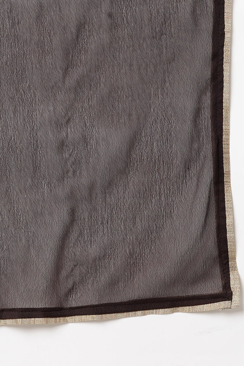 Silk Blend Black Embroidered Straight Kurta Pant With Dupatta PKSKD1814