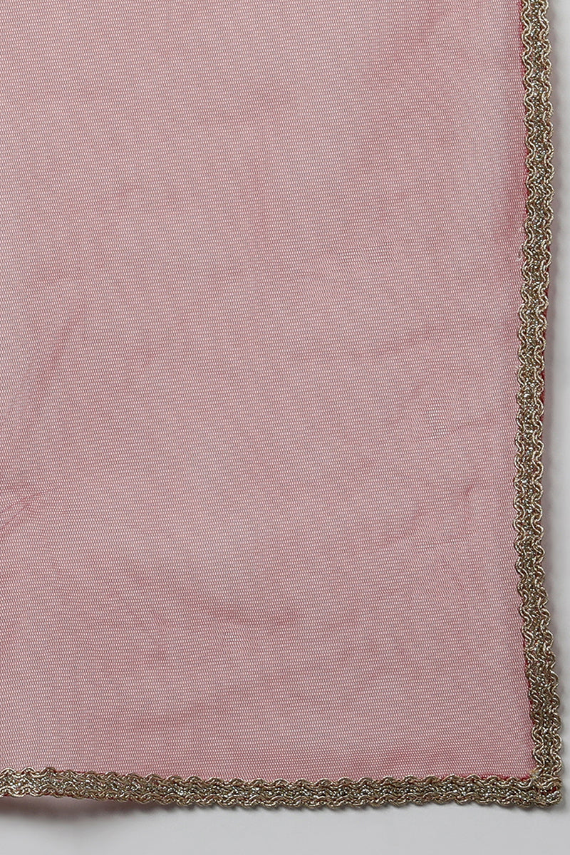 Silk Blend Maroon Embroidered Straight Kurta Pant With Dupatta PKSKD1825