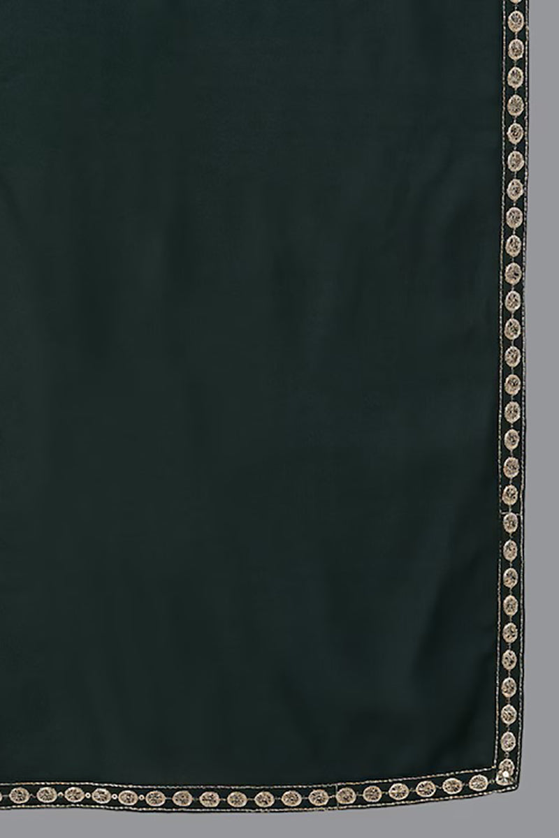 Green Georgette Solid Anarkali Suit Set PKSKD1843