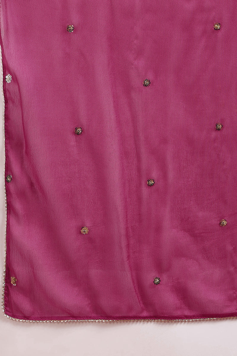 Pink Silk Blend Embroidered Anarkali Suit Set PKSKD2101A