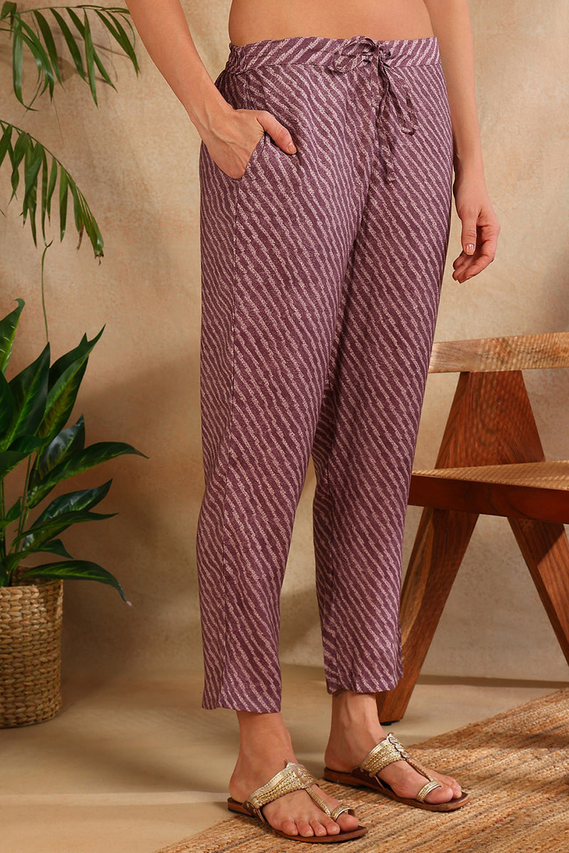 Mauve Silk Blend Ethnic Motifs Embroidered Straight Suit Set PKSKD2161