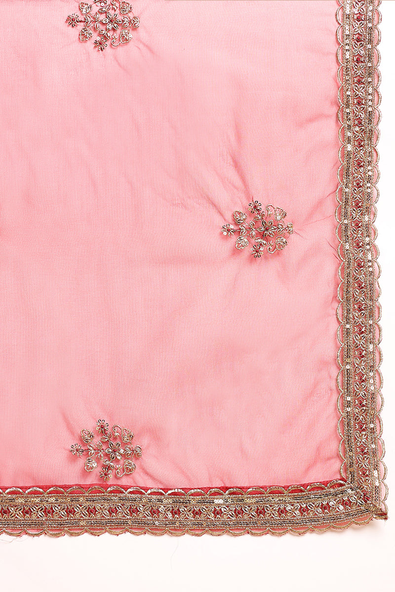 Mustard Yellow Silk Blend Floral Embroidered Straight Suit Set PKSKD2240