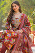 Brown Viscose Floral Printed Straight Kurta Trousers With Dupatta PKSKD3152