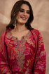 Pink Polyester Floral Printed Straight Kurta Trousers With Dupatta PKSKD3205