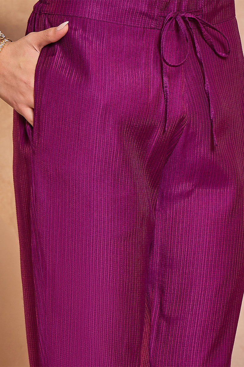 Purple Silk Blend Floral Printed Straight Kurta Trouser With Dupatta PKSKD3216