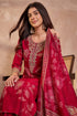 Pink Silk Blend Floral Printed Straight Kurta Trouser With Dupatta PKSKD3218