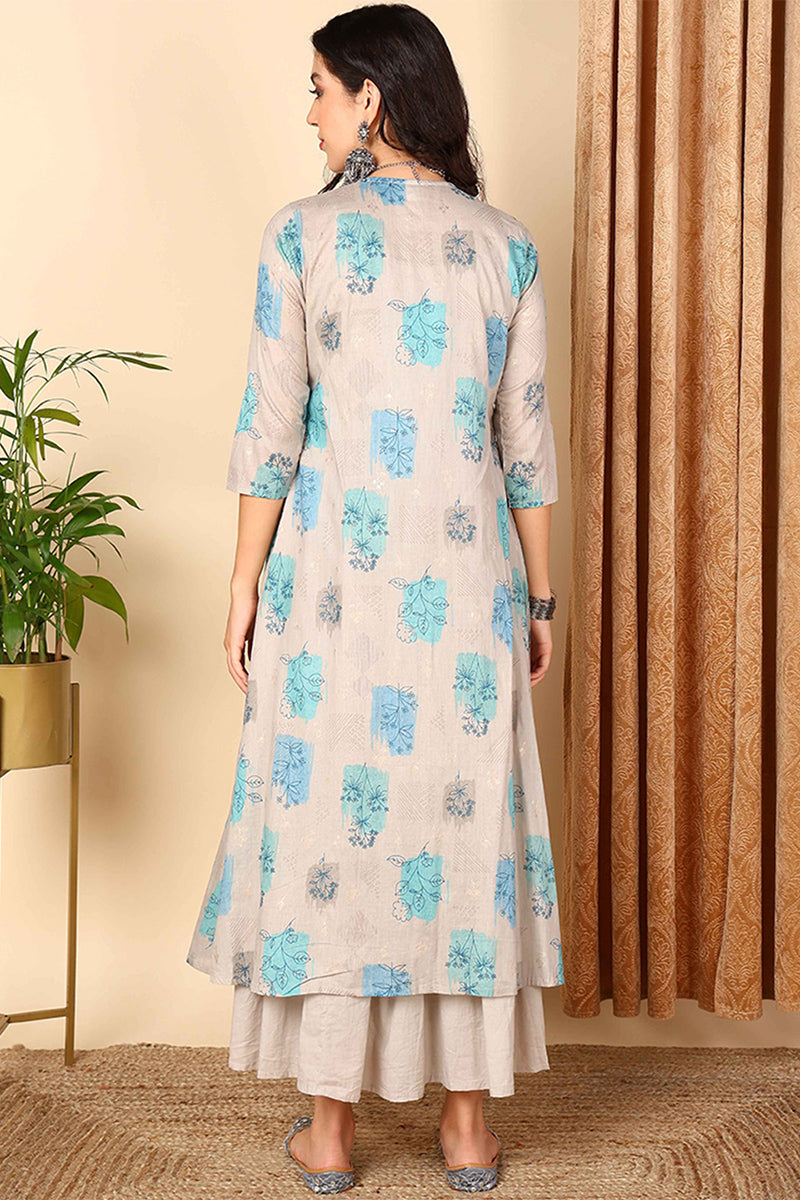SCAKHI Peach Floral Print Ethnic Dress With Long Shrug Price in India, Full  Specifications & Offers | DTashion.com