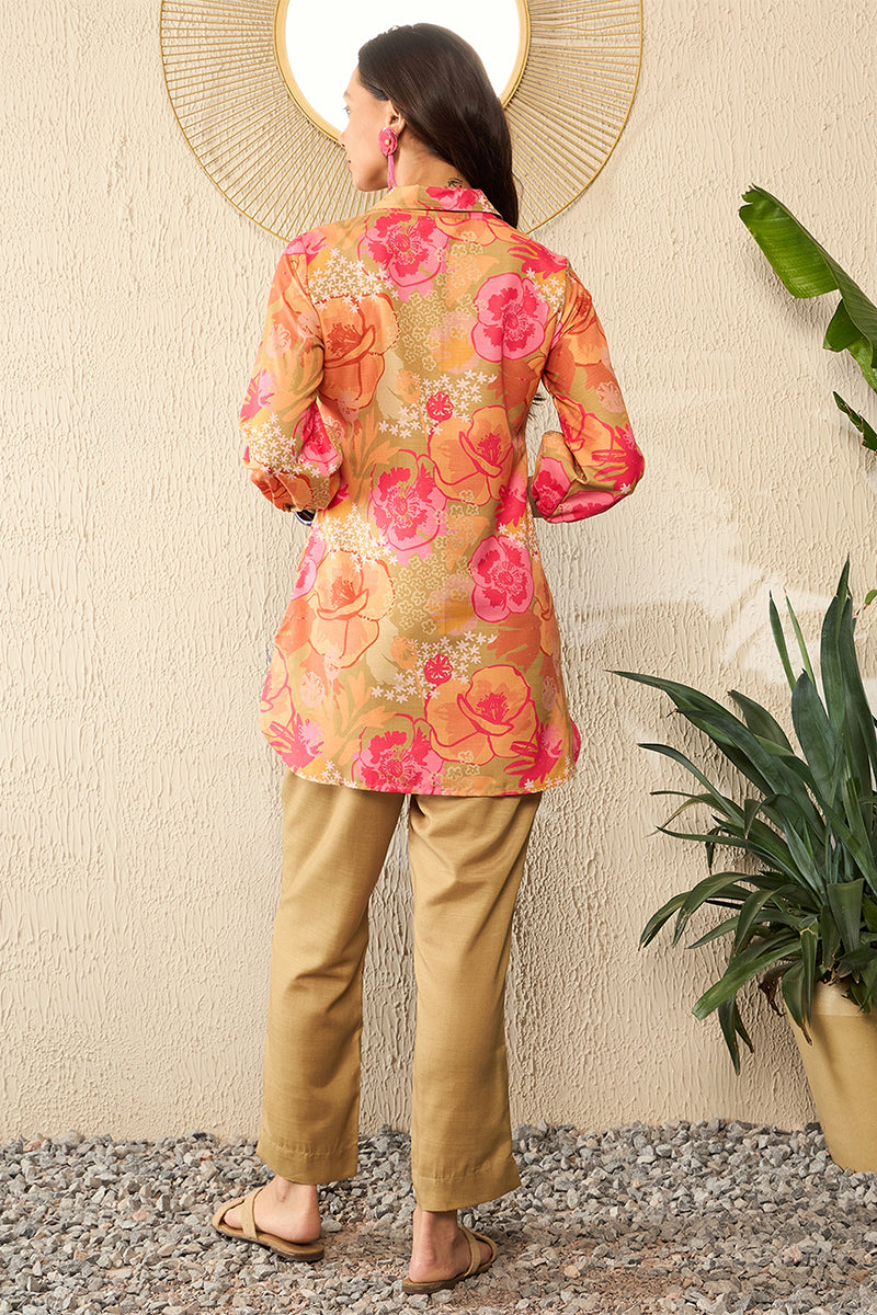 Green Rayon Blend Floral Printed Co-Ord Sets VCORD1074