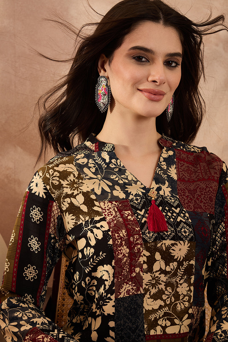 Multi Viscose Rayon Printed Straight Coord Sets VCORD1198