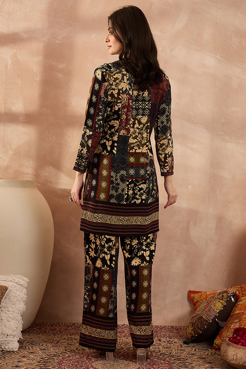 Multi Viscose Rayon Printed Straight Coord Sets VCORD1198