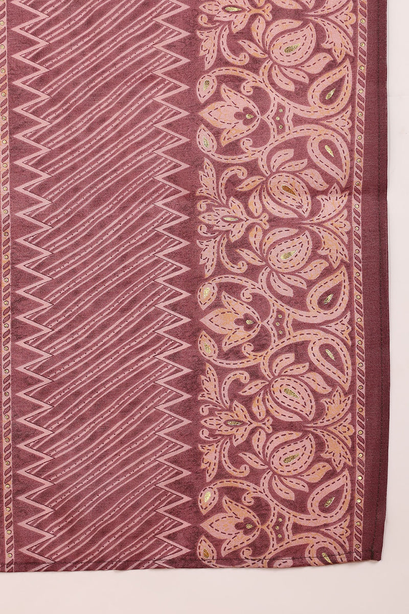 Mauve Silk Blend Ombre Straight Kurta Trousers With Dupatta VKSKD1690