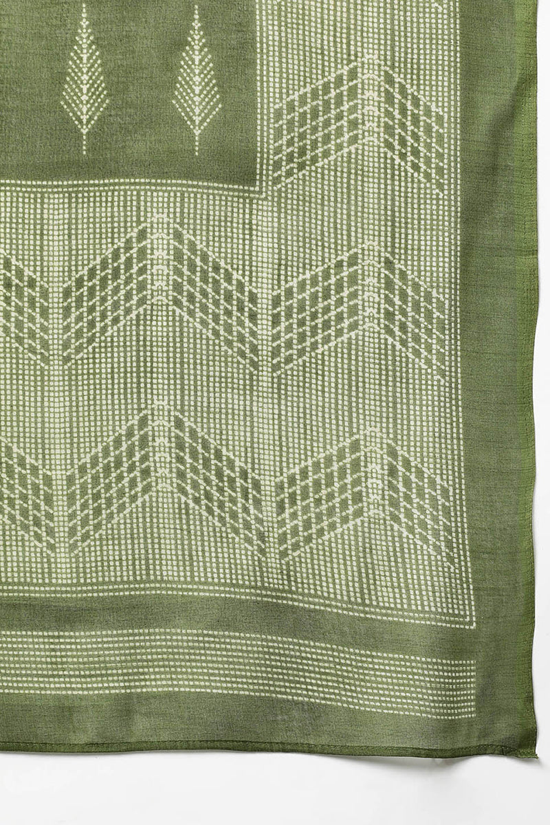 Fern Green Rayon Blend Straight Suit Set VKSKD1808