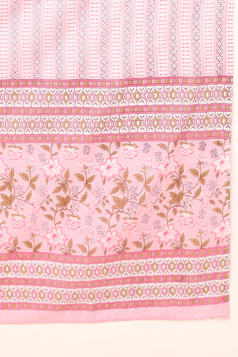 Pink Pure Cotton Floral Printed Straight Suit Set VKSKD2009