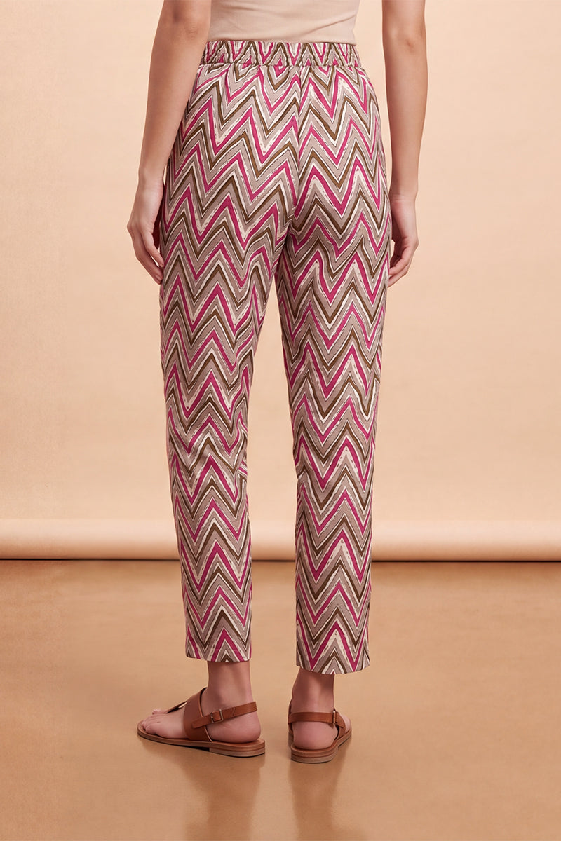 Ahika Women's Multicolor Chevron Printed Trouser WBOT1003