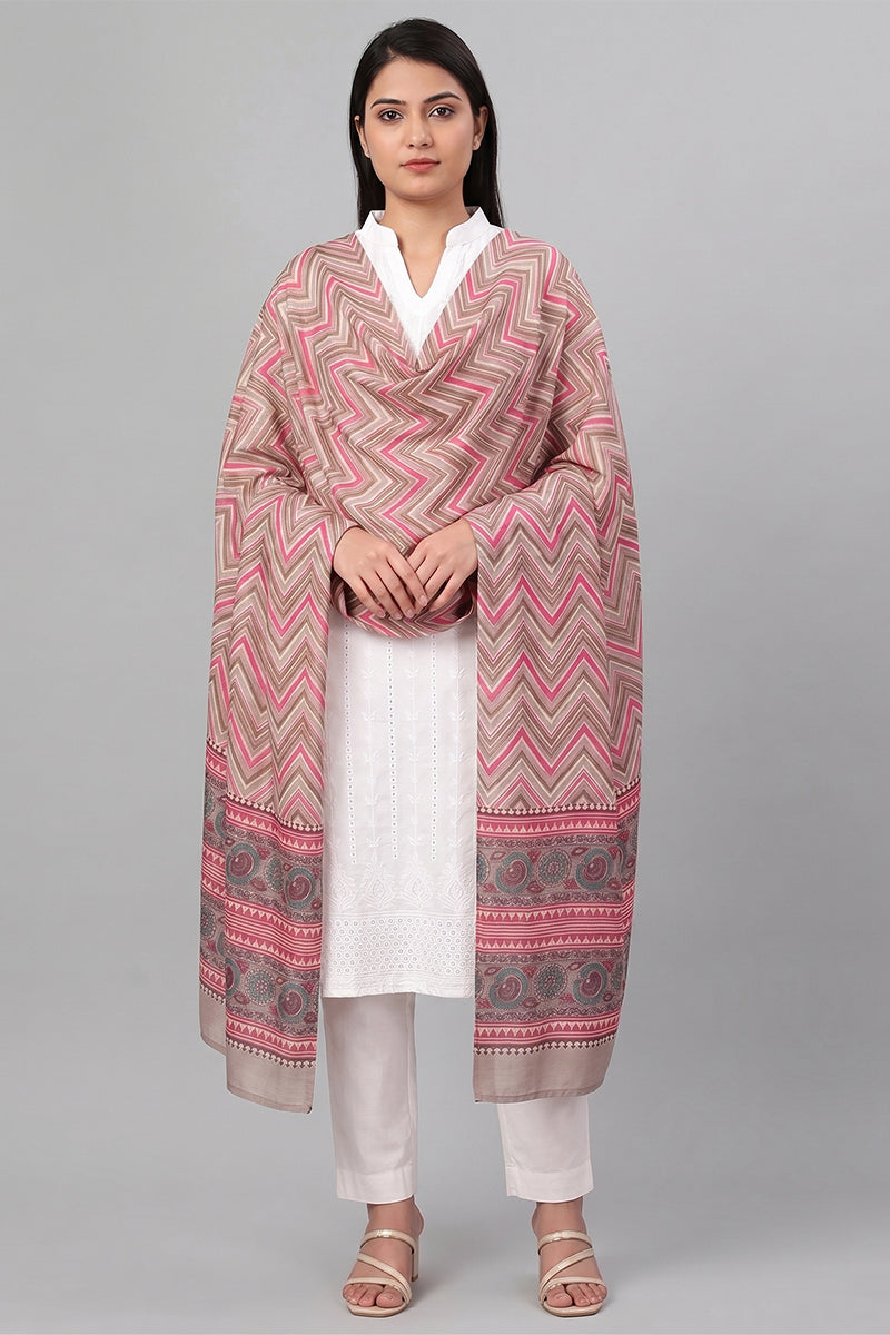 Ahika Women's Multicolor Chevron Printed Dupatta WDPT1001