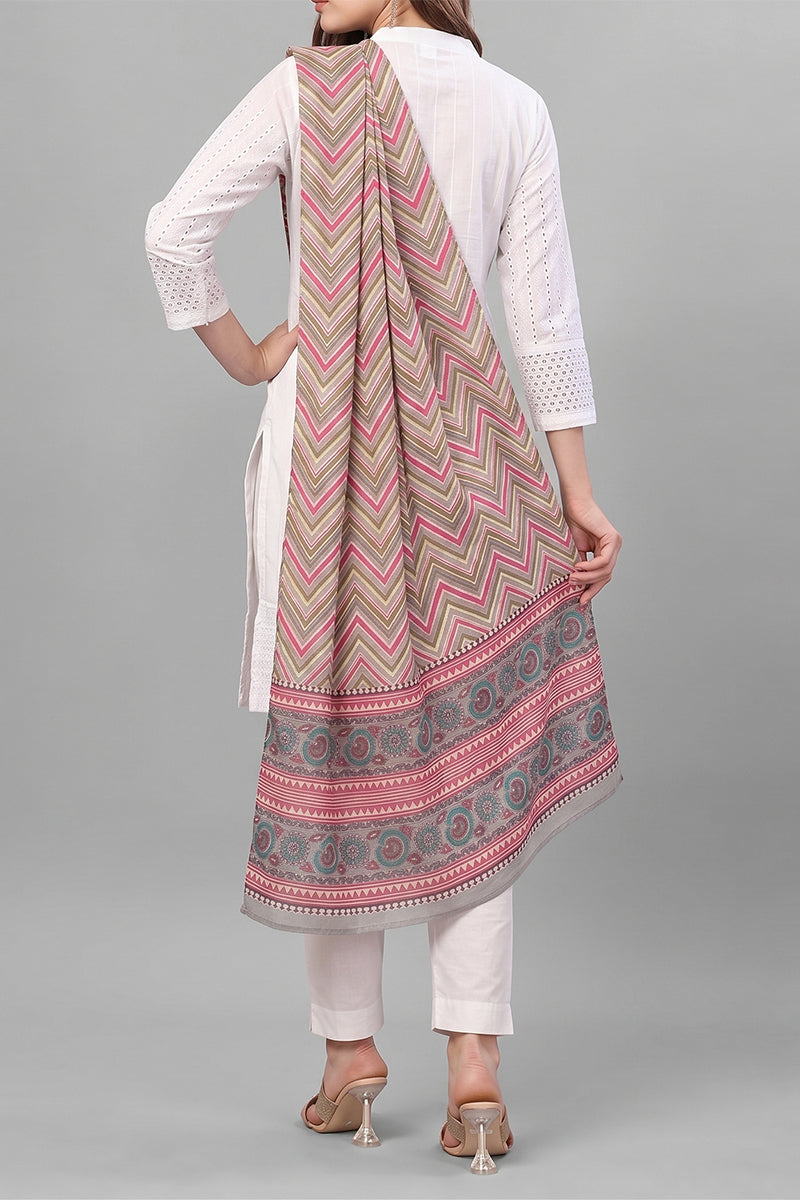 Ahika Women's Multicolor Chevron Printed Dupatta WDPT1001