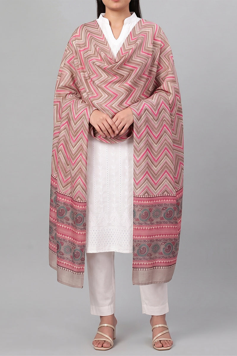 Ahika Women's Multicolor Chevron Printed Dupatta WDPT1001