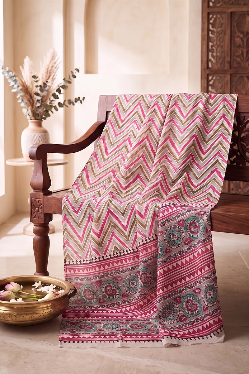 Ahika Women's Multicolor Chevron Printed Dupatta WDPT1001