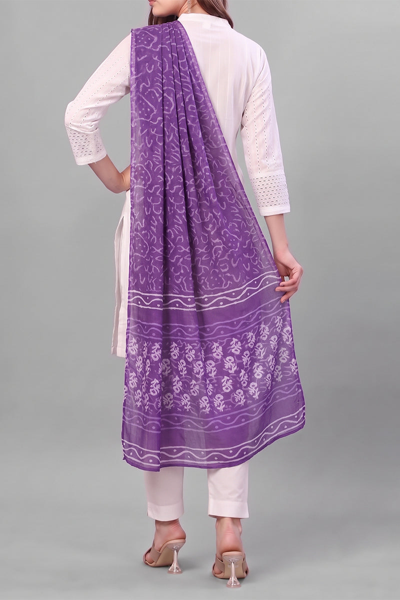 Ahika Women's Violet Abstract Printed Dupatta WDPT1003