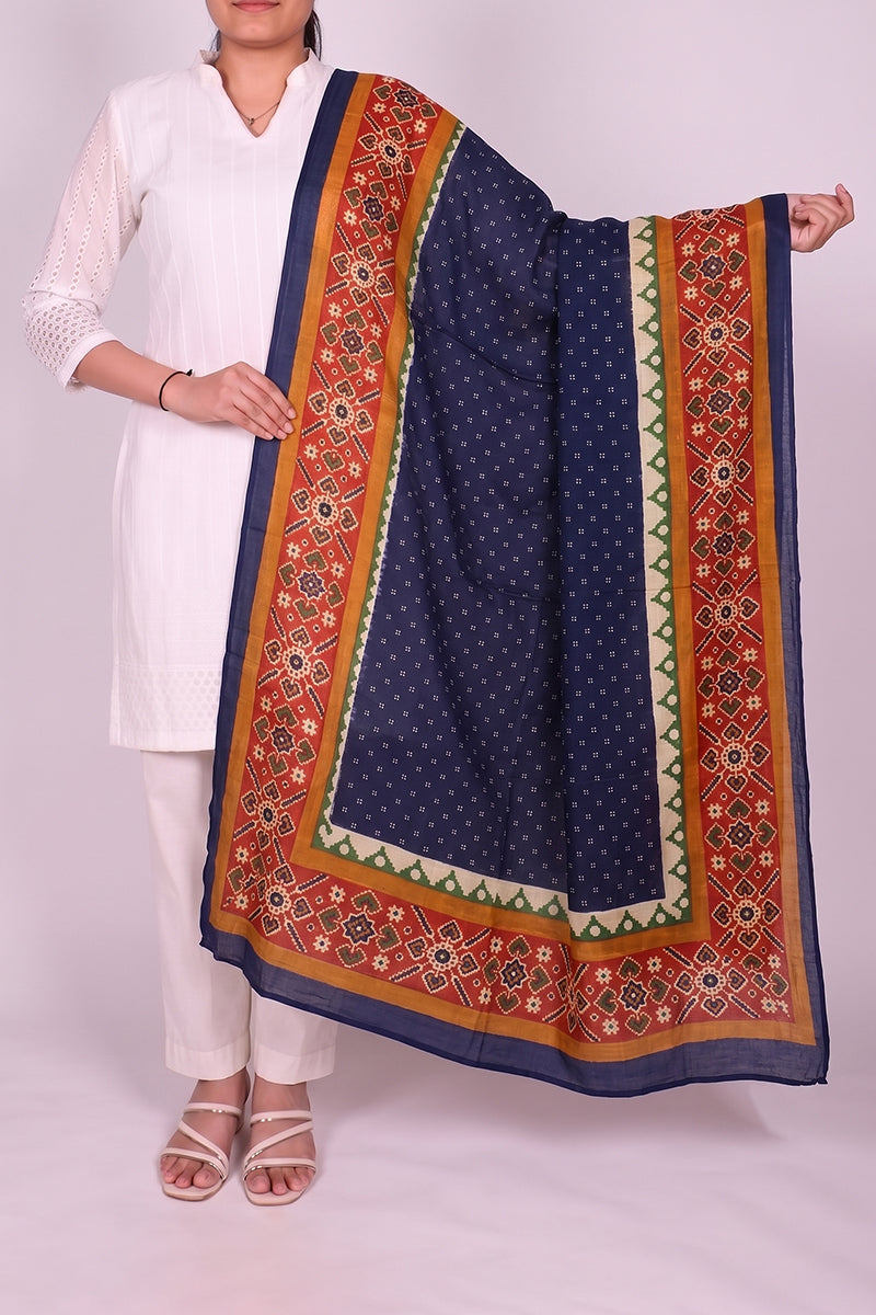 Ahika Women's Blue Ethnic Printed Dupatta WDPT1004