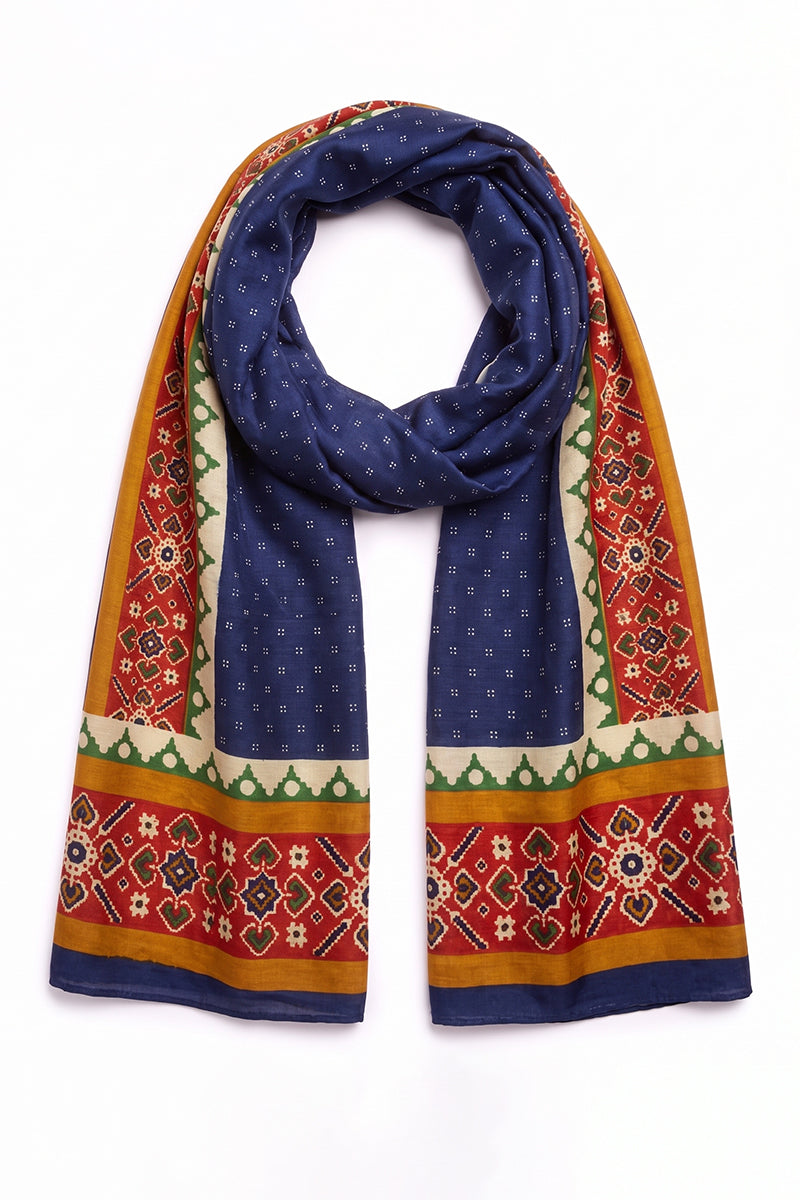 Ahika Women's Blue Ethnic Printed Dupatta WDPT1004