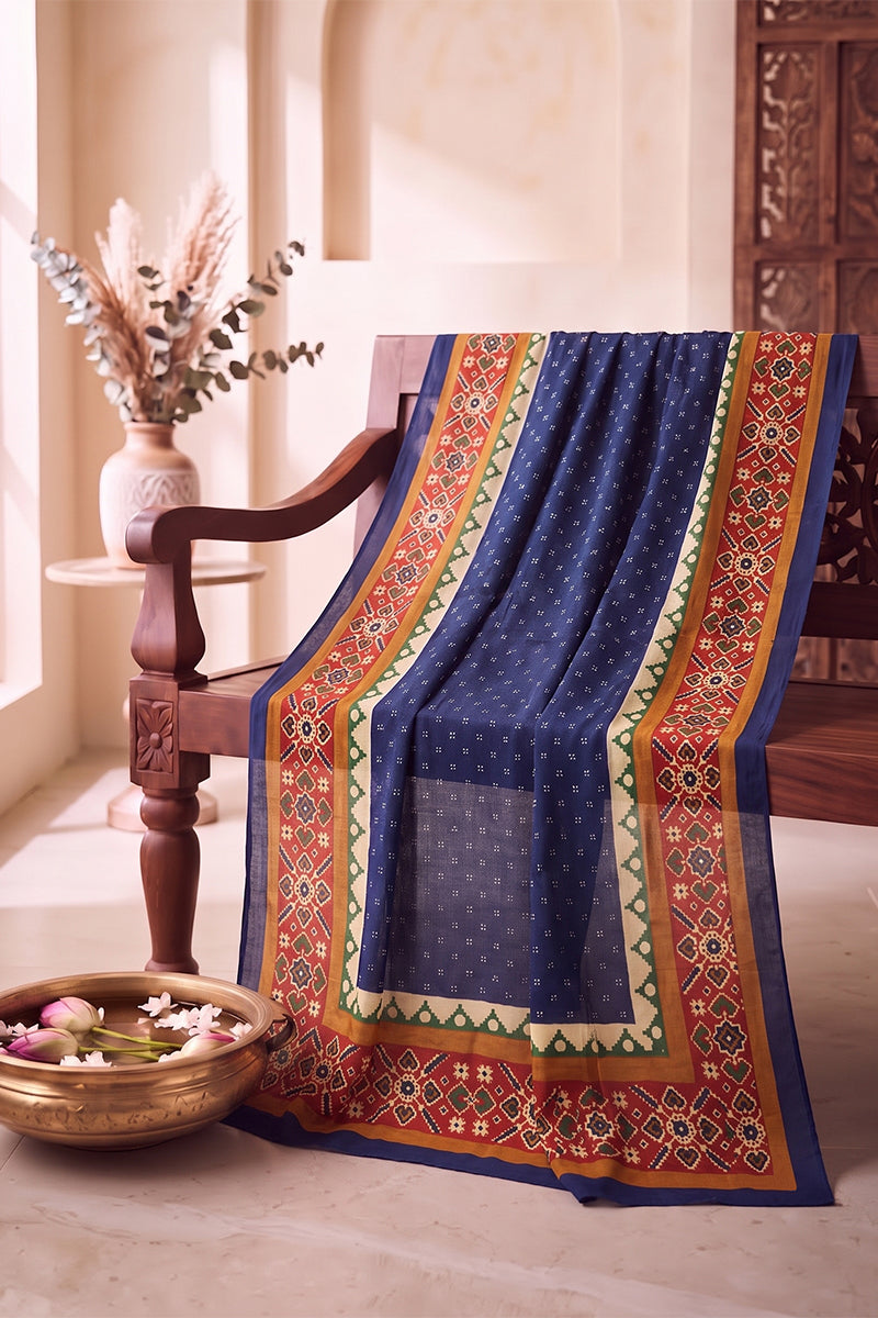 Ahika Women's Blue Ethnic Printed Dupatta WDPT1004