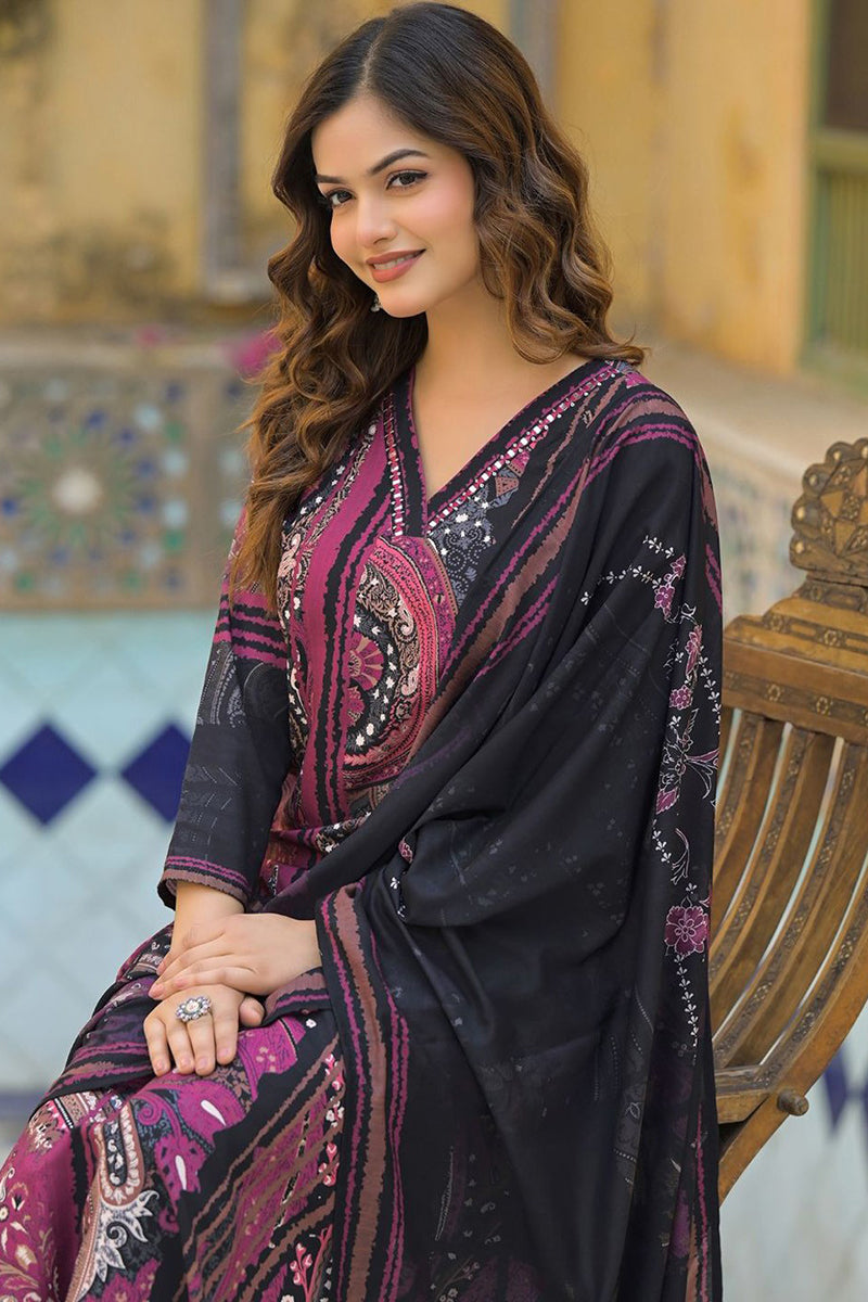 Black Rayon Blend Abstract Printed Straight Kurta Trouser With Dupatta SKSKD3080