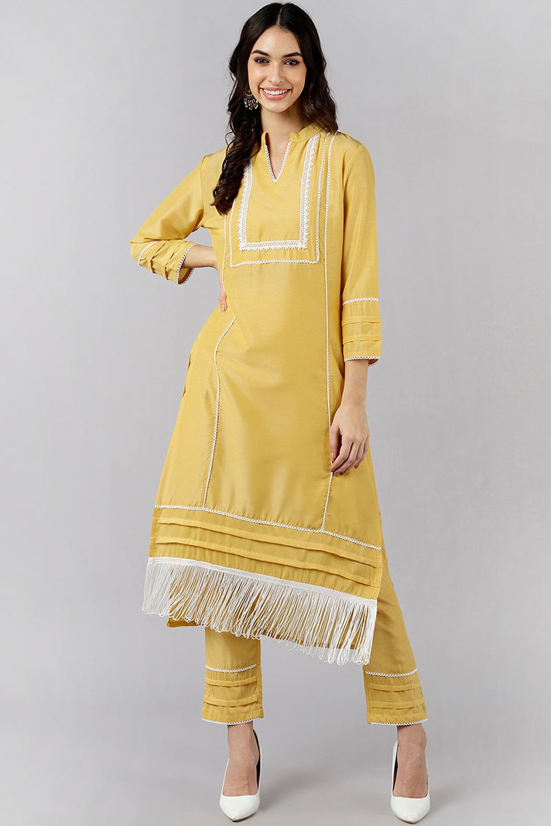 AHIKA Women Solid Kurta with Trousers